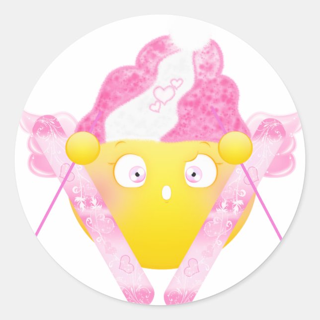 Adesivo Sybille Ski - Rosa (Frente)