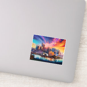 Adesivo Sydney Skyline Abstrato Art