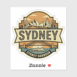 Adesivo Sydney Skyline Australia Opera House Travel Badge 