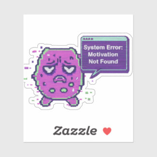 Adesivo System Error: Motivation Not Found | Funny Glitch 