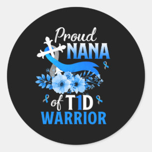 Adesivo T1d Nana Tipo 1 Sensibilização para a Diabetes Fam