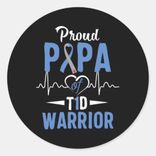 Adesivo T1D Orgulho Papa Diabetes Sensibilização Tipo 1 In