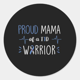 Adesivo T1d Orgulhosa Mama Diabetes Consciência Blue Ribbo