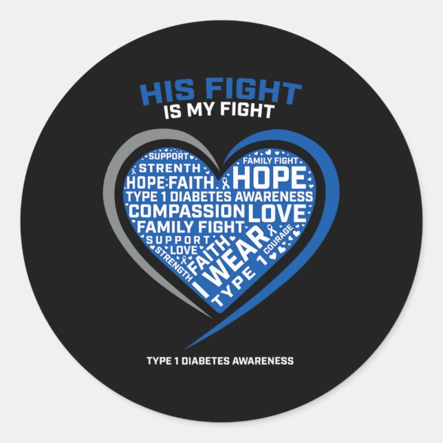 Adesivo T1d Sua Luta É Minha Luta Contra Diabetes Juvenis  (Frente)