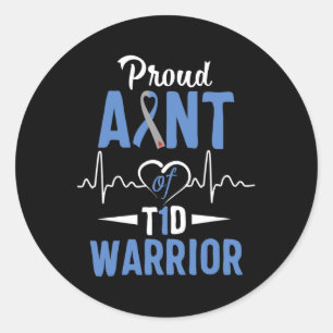 Adesivo T1d Tia Orgulhosa Diabetes Sensibilização Tipo 1 I