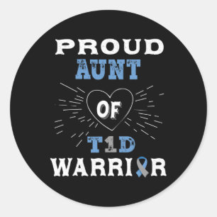 Adesivo T1d Tia Orgulhosa Diabetes Sensibilização Tipo 1 I