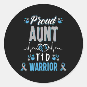 Adesivo T1d Tia Orgulhosa Diabetes Sensibilização Tipo 1 P