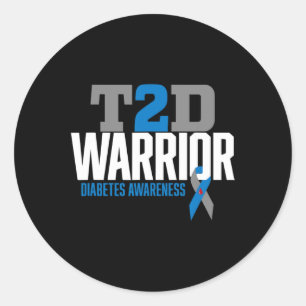 Adesivo T2d Guerreiro Tipo 2 Sensibilização para a diabete