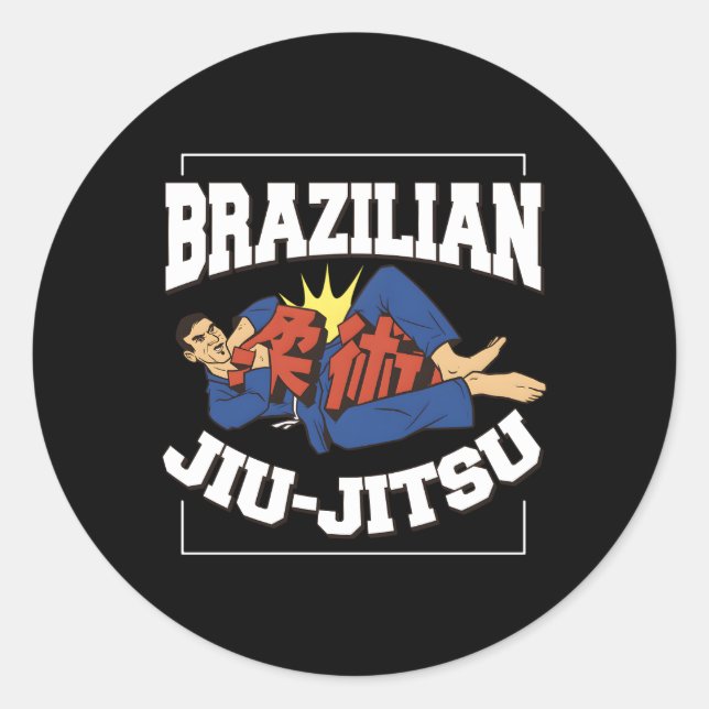 Adesivo T diz Jiu-Jitsu brasileiro (Frente)