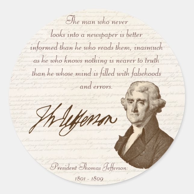 Adesivo T. Jefferson: Verdade e Jornais - Sticker (Frente)
