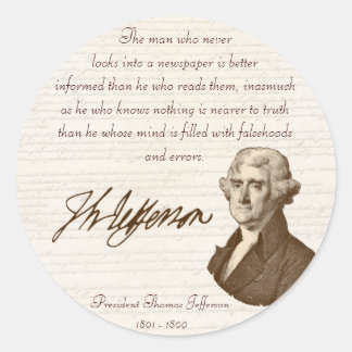 Adesivo T. Jefferson: Verdade e Jornais - Sticker