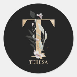 Adesivo T Monograma Floral Personalizado