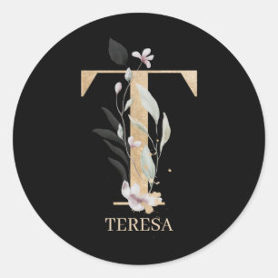 Adesivo T Monograma Floral Personalizado