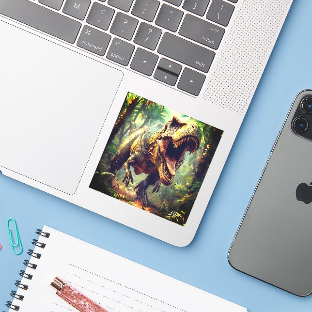 Adesivo T-Rex (Notebook com iPhone)