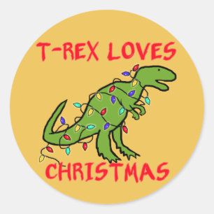 Adesivo T-Rex ama o Natal