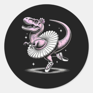 Adesivo T-rex balé Dançante Em Tutu E Slippers