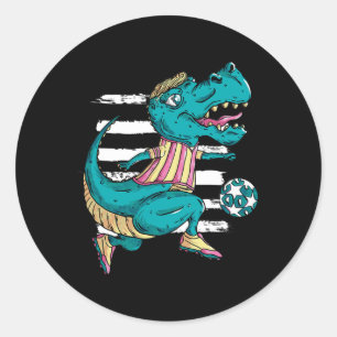 Adesivo T-rex Dinossauro Jogando Futebol - Trex Design