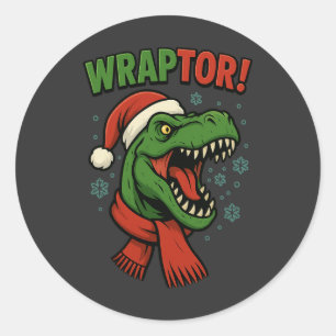 Adesivo T-Rex Dinossauro Natal Punho Divertido Wraptor
