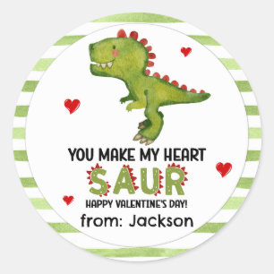 Adesivo T-Rex Dinossauro Você Faz Meu Coração Saur no Dia