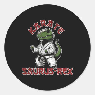 Adesivo T-rex engraçado de caratê artes marciais Dino cria