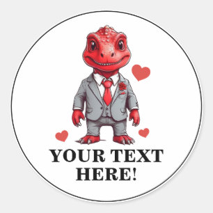 Adesivo T-rex Formal Personalizado Branco e Vermelho legal