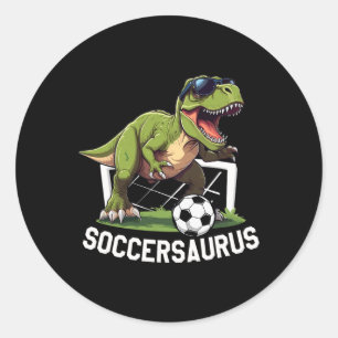 Adesivo T-rex Jogando Futebol de Futebol Dinosaur Soccer P