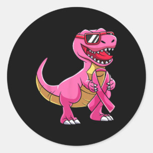 Adesivo T Rex Meninos de Fita Rosa de Consciência do Cance
