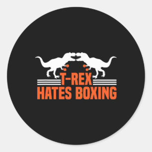 Adesivo T-rex Odeia Boxe - Boxe Sparring Kick Boxe D