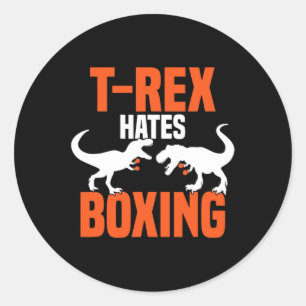 Adesivo T-rex Odeia Boxe - Boxe Sparring Kick Boxe D