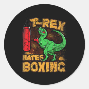 Adesivo T-rex Odeia Boxe Boxeador Engraçado Dinossauro Tyr