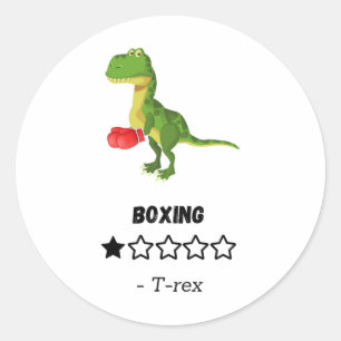 Adesivo T-rex odeia boxear Impressão de Dinossauro Engraça