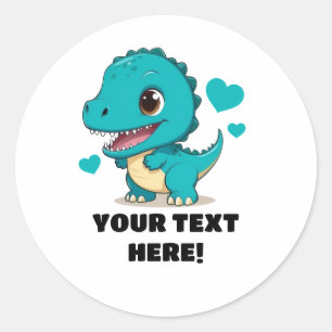 Adesivo T-rex personalizado branco e lacrimogêneo