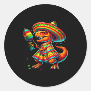 Adesivo T-rex pinata sombrero cinco de maio mexicano
