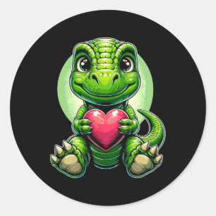 Adesivo T-rex Segurando Coração Dia dos Namorados Dinossau