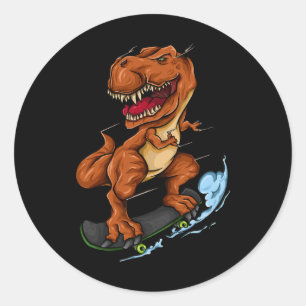 Adesivo T-rex skate - T-rex dinossauro fofo de skate