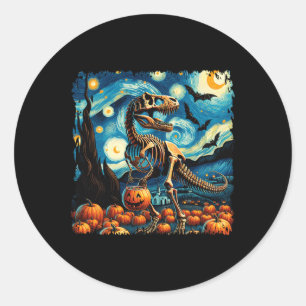 Adesivo T-rex Skeleton Halloween Van Gogh Starry Night Fal