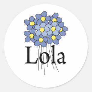 Adesivo T-shirt azul bonito de Lola da flor