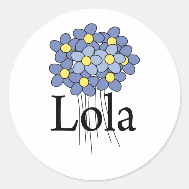 Adesivo T-shirt bonito Blue Flower Lola (Frente)