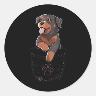 Adesivo T-Shirt Cão Cachorro Pocket Cute Rottweiler