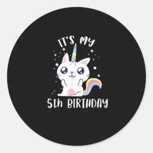 Adesivo T-Shirt Caticorn Kawaii Gato Unicórnio Idade 5