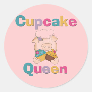 Adesivo T-shirt e presentes da rainha do cupcake do porco