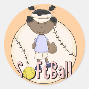 Adesivo T-shirt e presentes do afro-americano do softball