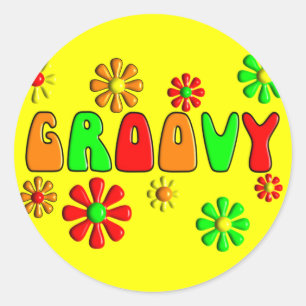 Adesivo T-shirt e presentes Groovy dos anos 70