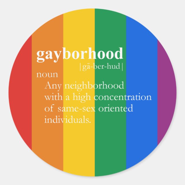 Adesivo T-SHIRT GAYBORHOOD / T-shirt do Gay Slang (Frente)