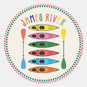 Adesivo T-Shirt Retro James River Kayaking