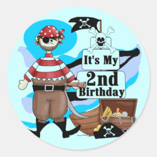 Adesivo T-shirts e presentes de segundo aniversário pirata