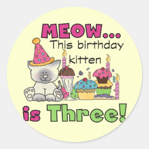 Adesivo T-shirts e presentes do 3º Kitten