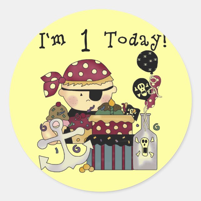 Adesivo T-shirts e presentes em primeiro aniversario (Frente)