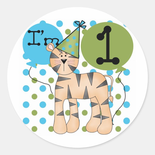 Adesivo T-shirts e presentes primeiros aniversarios de Tig (Frente)