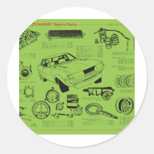 Adesivo TA22 Celica Tosco parte o poster